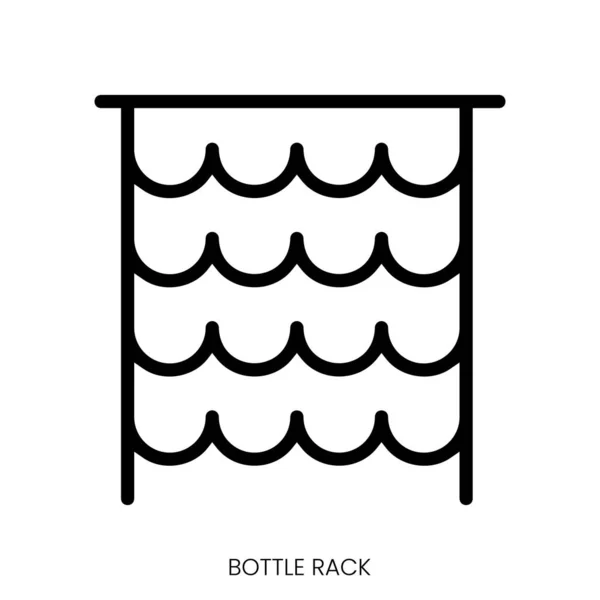 ボトルラックアイコン ホワイトバックグラウンドのラインアートスタイルデザイン — ストックベクタ