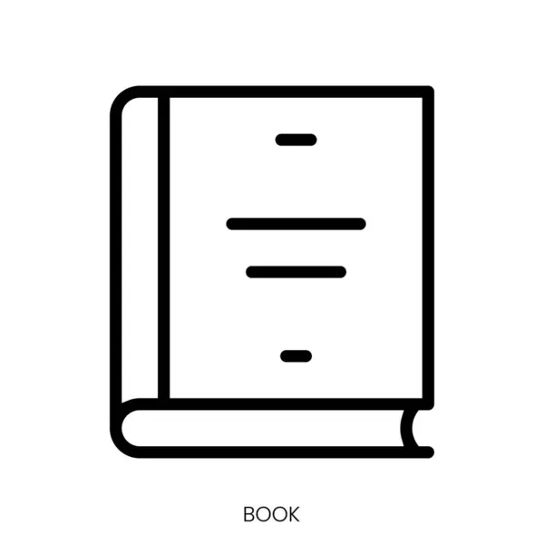 Icona Del Libro Linea Art Style Design Isolato Sfondo Bianco — Vettoriale Stock