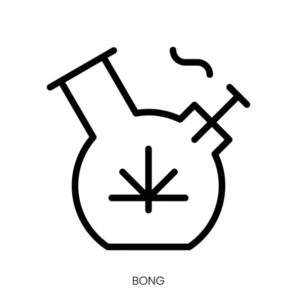 Bong Icon Line Art Style Design Isolated White Background — Stock Vector