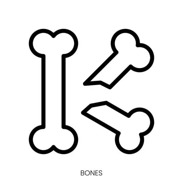 Bones Icon Line Art Style Design Isolated White Background — Stock Vector