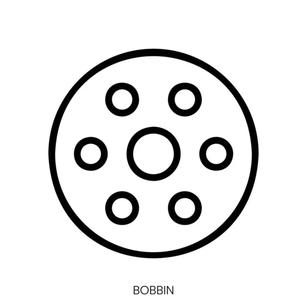 Значок Боббіна Лінії Мистецтва Стиль Дизайн Ізольовані Білому Тлі — стоковий вектор