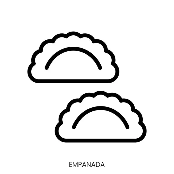 Εικονίδιο Empanada Γραμμικός Σχεδιασμός Στυλ Τέχνης Που Απομονώνεται Λευκό Φόντο Εικονογράφηση Αρχείου