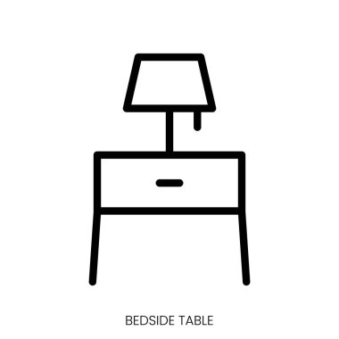 Komodin simgesi. Çizgi Sanatı Biçimi Tasarımı Beyaz Arkaplanda İzole Edildi