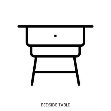 Komodin simgesi. Çizgi Sanatı Biçimi Tasarımı Beyaz Arkaplanda İzole Edildi