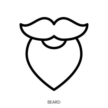 sakal ikonu. Çizgi Sanatı Biçimi Tasarımı Beyaz Arkaplanda İzole Edildi