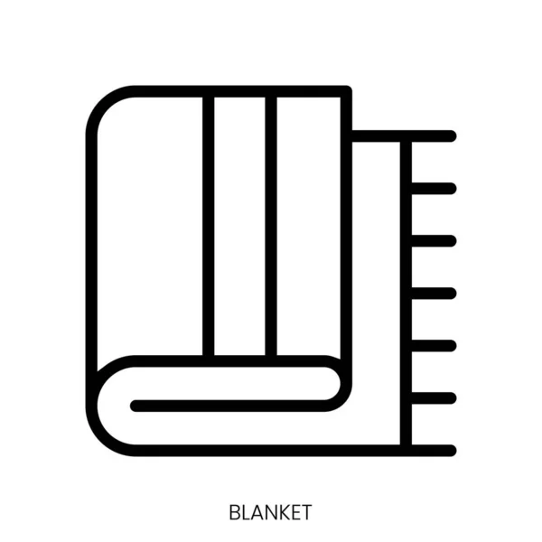毛毯图标 白色背景下的线条艺术风格设计 — 图库矢量图片