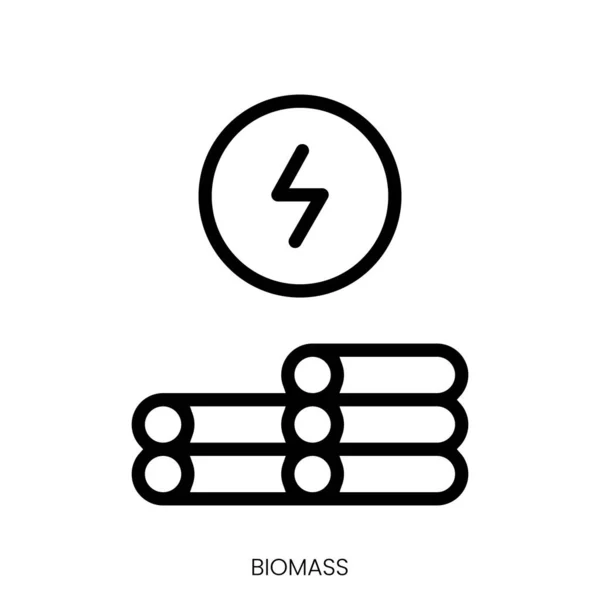 Icono Biomasa Diseño Estilo Arte Línea Aislado Sobre Fondo Blanco — Vector de stock