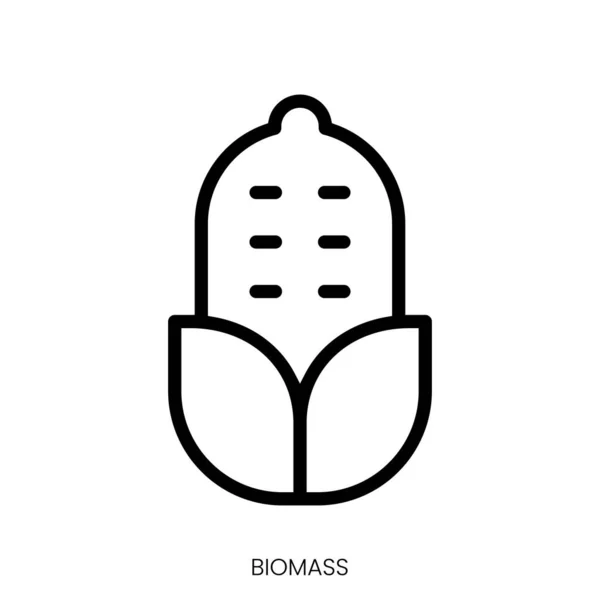 Ícone Biomassa Design Estilo Arte Linha Isolado Fundo Branco — Vetor de Stock