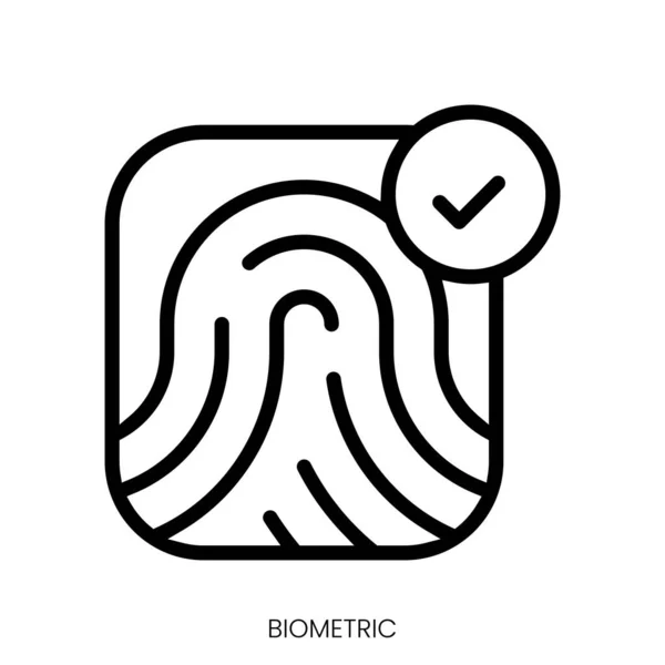 Біометрична Іконка Лінії Мистецтва Стиль Дизайн Ізольовані Білому Тлі — стоковий вектор