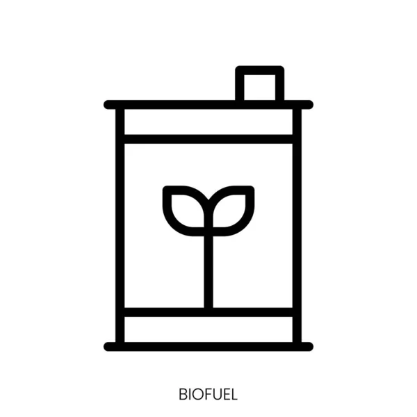Icono Del Biocombustible Diseño Estilo Arte Línea Aislado Sobre Fondo — Vector de stock