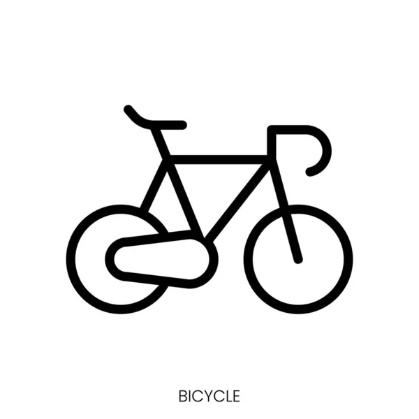 Значок Велосипеда Арт Стиль Линии Дизайн Изолирован Белом Фоне — стоковый вектор