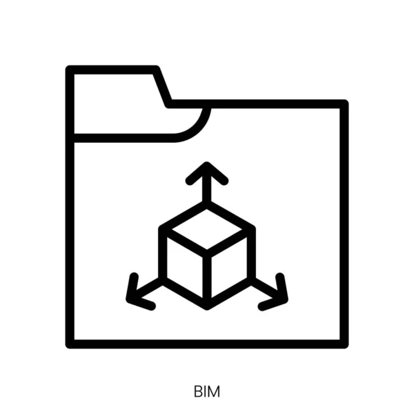 Ikona Bim Design Stylu Čáry Izolované Bílém Pozadí — Stockový vektor