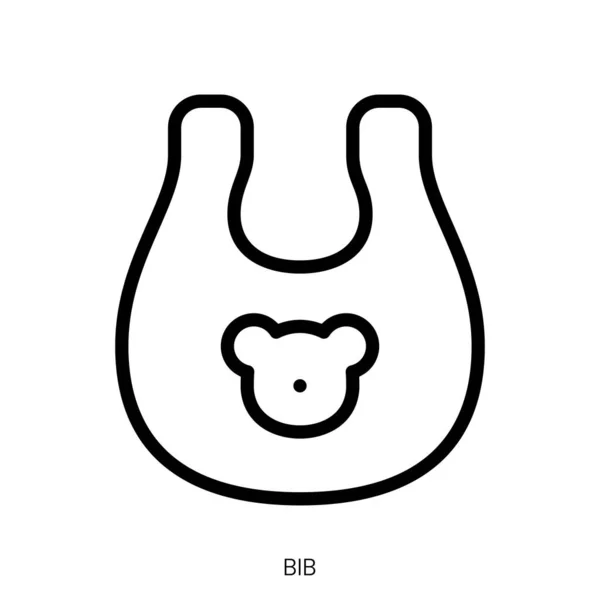 Bib Icon Line Art Style Design Isolated White Background — Stock Vector