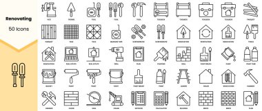 Bir dizi yenileme ikonu. Basit çizgi sanat simgeleri paketi. Vektör illüstrasyonu