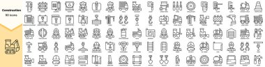 Set of construction icons. Simple line art style icons pack. Vector illustration