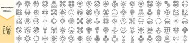 Set of artificial intelligence icons. Simple line art style icons pack. Vector illustration