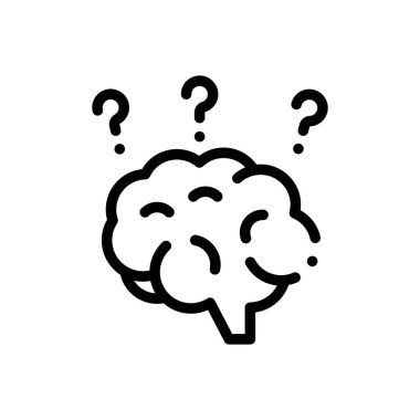 Alzheimer ikonu. Beyaz Arkaplanda İnce Doğrusal Tasarım