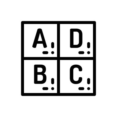 Alfabe simgesi. Beyaz Arkaplanda İnce Doğrusal Tasarım