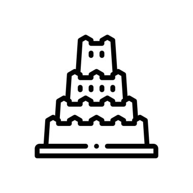Al Jahili Kalesi ikonu. Beyaz Arkaplanda İnce Doğrusal Tasarım
