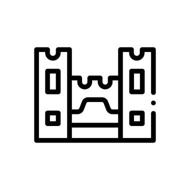 Ben Haddou ikonu. Beyaz Arkaplanda İnce Doğrusal Tasarım