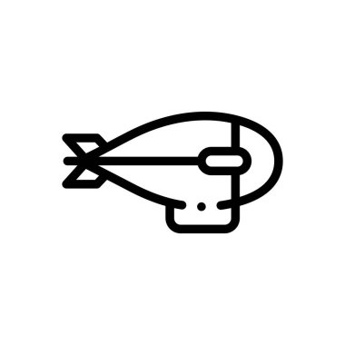 Hava gemisi simgesi. Beyaz Arkaplanda İnce Doğrusal Tasarım