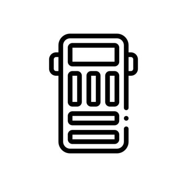 Şişme yatak ikonu. Beyaz Arkaplanda İnce Doğrusal Tasarım