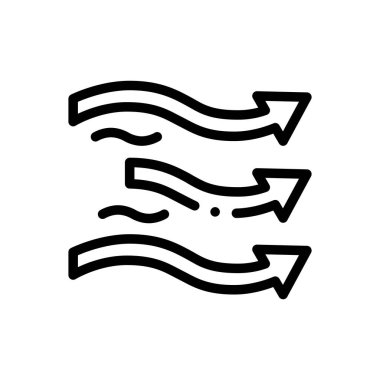 Hava akışı simgesi. Beyaz Arkaplanda İnce Doğrusal Tasarım