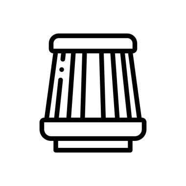 Hava filtresi simgesi. Beyaz Arkaplanda İnce Doğrusal Tasarım