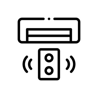 Klima ikonu. Beyaz Arkaplanda İnce Doğrusal Tasarım