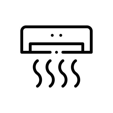 Klima ikonu. Beyaz Arkaplanda İnce Doğrusal Tasarım