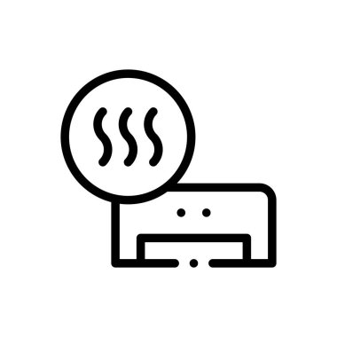 Klima ikonu. Beyaz Arkaplanda İnce Doğrusal Tasarım