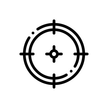 Hedef simgesi. Beyaz Arkaplanda İnce Doğrusal Tasarım