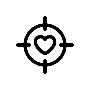 Hedef simgesi. Beyaz Arkaplanda İnce Doğrusal Tasarım