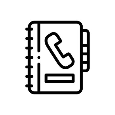 Ajanda simgesi. Beyaz Arkaplanda İnce Doğrusal Tasarım