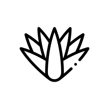 agave simgesi. Beyaz Arkaplanda İnce Doğrusal Tasarım