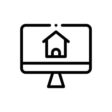 Reklam simgesi. Beyaz Arkaplanda İnce Doğrusal Tasarım