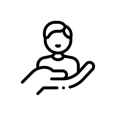 Evlat edinme simgesi. Beyaz Arkaplanda İnce Doğrusal Tasarım