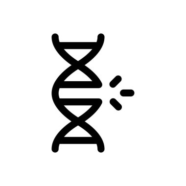 Adn ikonu. Beyaz Arkaplanda İnce Doğrusal Tasarım