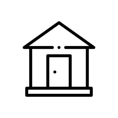 Adres simgesi. Beyaz Arkaplanda İnce Doğrusal Tasarım