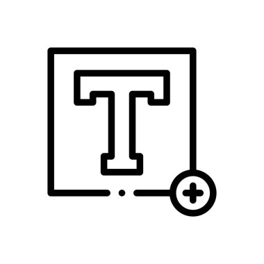 Metin simgesi ekle. Beyaz Arkaplanda İnce Doğrusal Tasarım