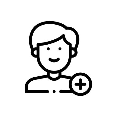 arkadaş simgesi ekle. Beyaz Arkaplanda İnce Doğrusal Tasarım