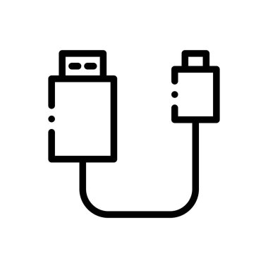 Adaptör simgesi. Beyaz Arkaplanda İnce Doğrusal Tasarım