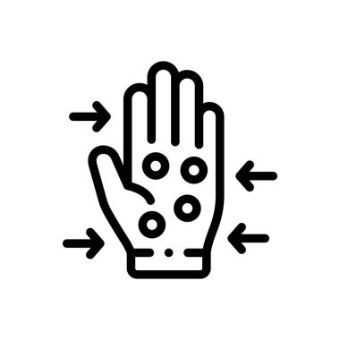 akupres simgesi. Beyaz Arkaplanda İnce Doğrusal Tasarım