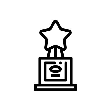 Aktör ikonu. Beyaz Arkaplanda İnce Doğrusal Tasarım