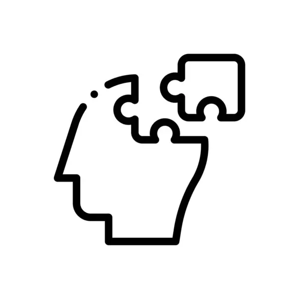 Alzheimer ikonu. Beyaz Arkaplanda İnce Doğrusal Tasarım