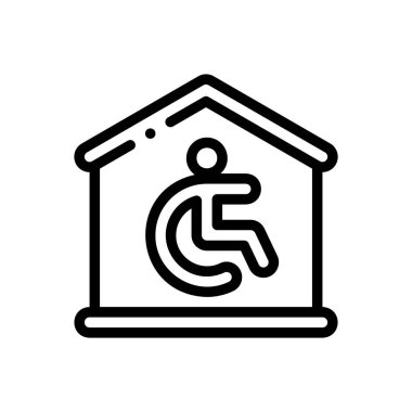 erişilebilir simge. Beyaz Arkaplanda İnce Doğrusal Tasarım