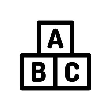 ABC simgesi. Beyaz Arkaplanda İnce Doğrusal Tasarım