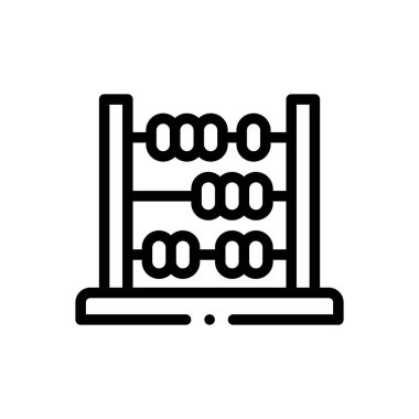 Abaküs simgesi. Beyaz Arkaplanda İnce Doğrusal Tasarım