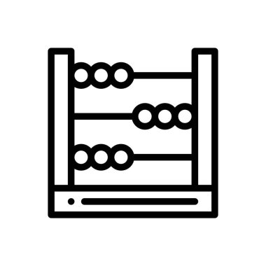 Abaküs simgesi. Beyaz Arkaplanda İnce Doğrusal Tasarım