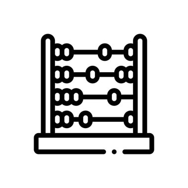 Abaküs simgesi. Beyaz Arkaplanda İnce Doğrusal Tasarım